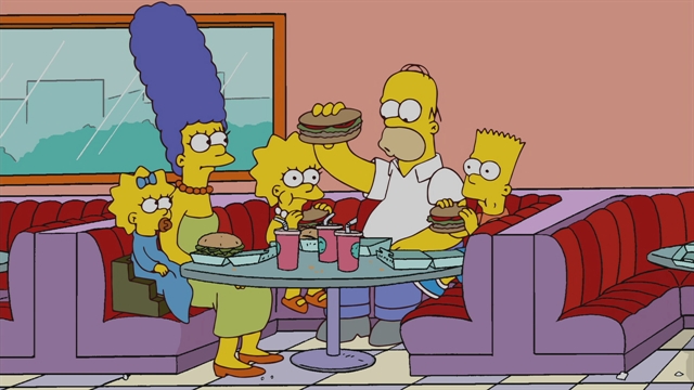 Image result for homer eats at krusty burger